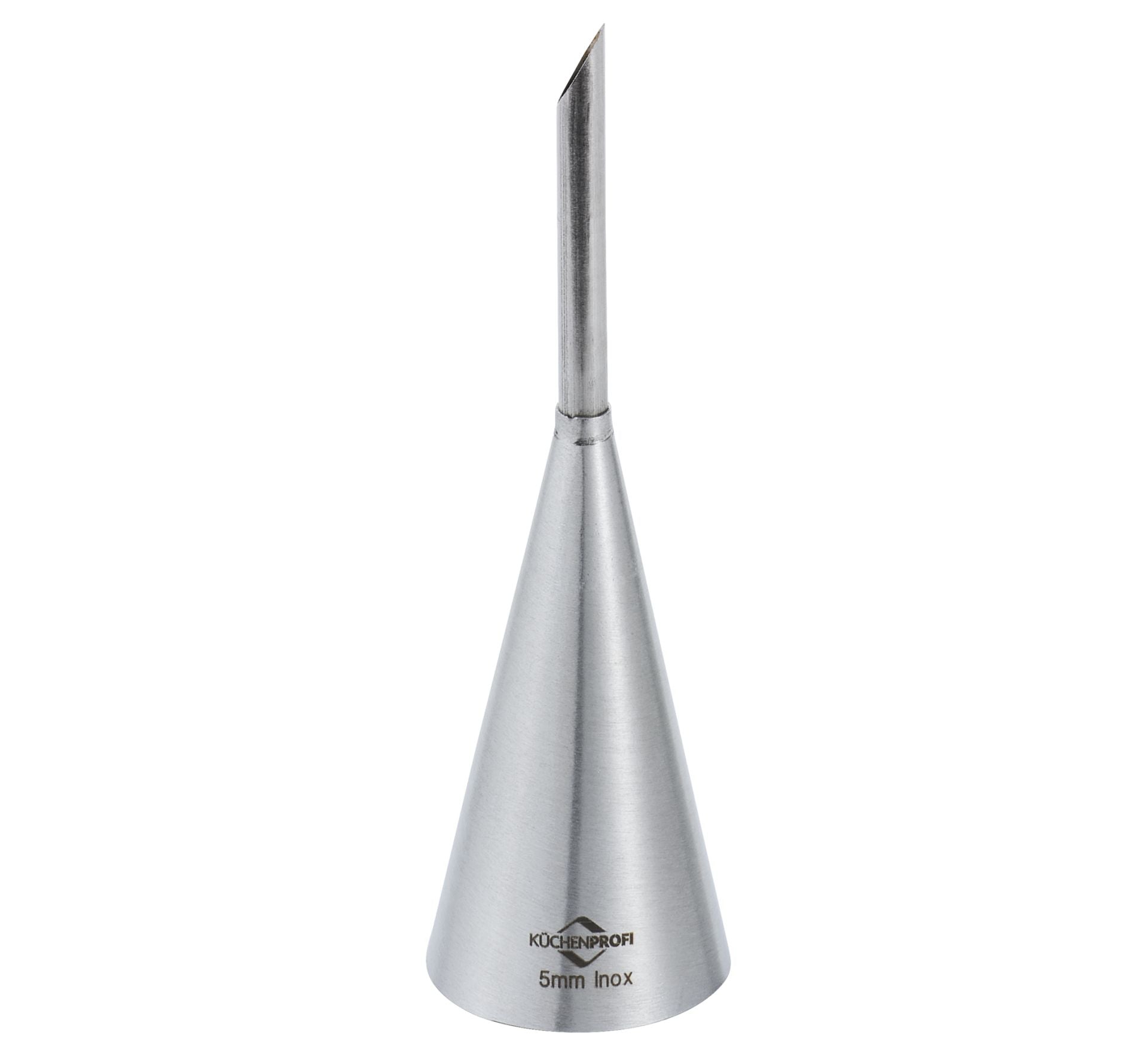 Küchenprofi Bake bocchetta farcitura 5 mm inox punta obliqua vista laterale | Tuttocasa Domodossola