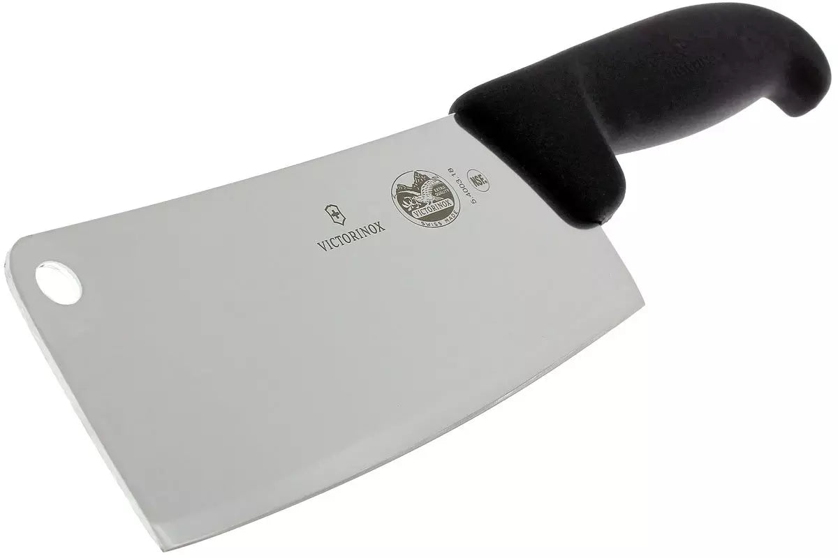 Victorinox Fibrox mannaia 18 cm vista obliqua lama robusta Swiss Made – Tuttocasa Domodossola