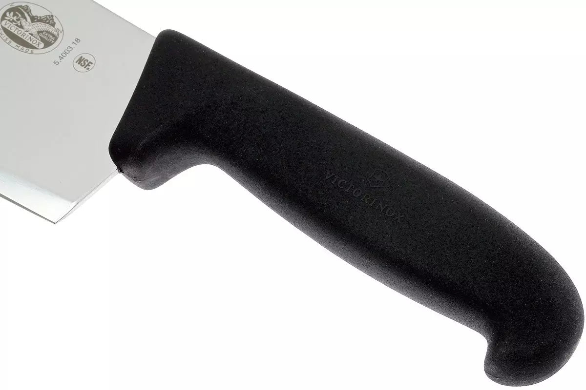 Victorinox Fibrox dettaglio impugnatura Fibrox nera Swiss Made – Tuttocasa Domodossola