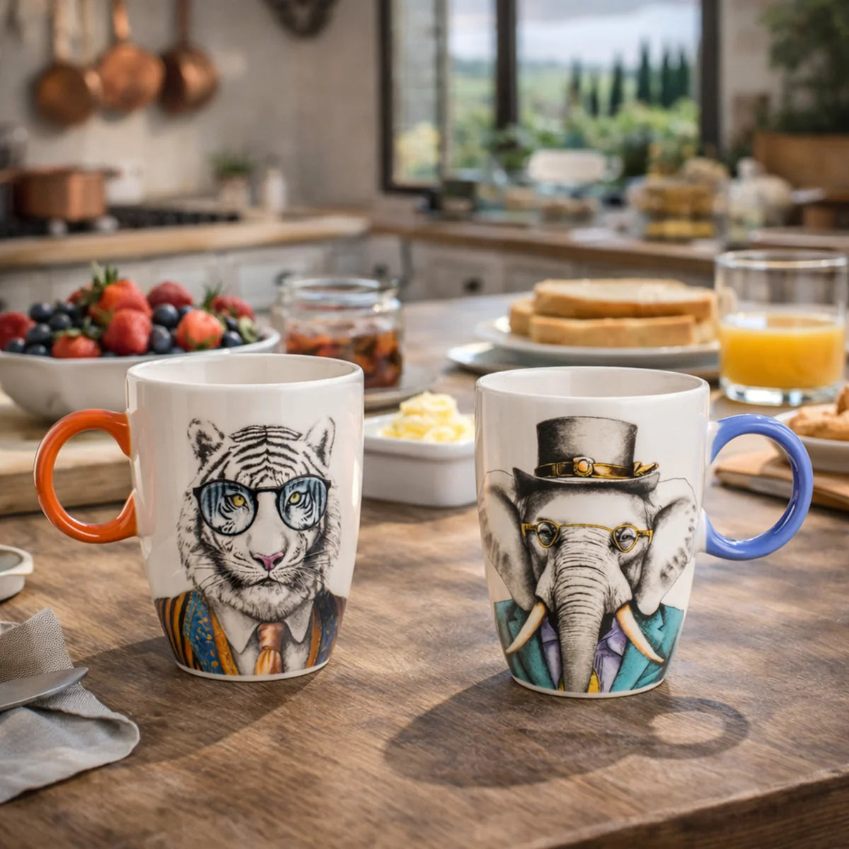 Egan Human Essence Mug Elefante Wisdom 430 ml a colazione con tigre – Tuttocasa Domodossola
