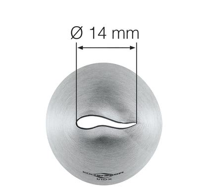 Bocchetta Rosa Küchenprofi Bake 14 mm inox dettaglio apertura curva a petalo frontale | Tuttocasa Domodossola