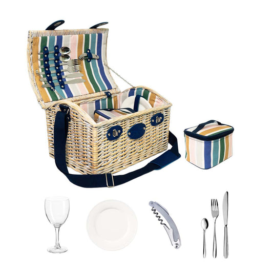 WD Lifestyle cestino picnic vimini 2 persone con accessori inclusi – Tuttocasa Domodossola