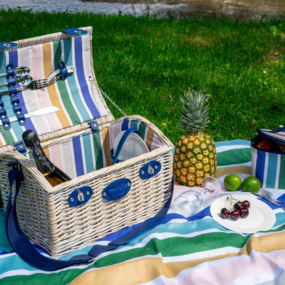 WD Lifestyle cestino picnic vimini multicolor aperto sull'erba – Tuttocasa Domodossola
