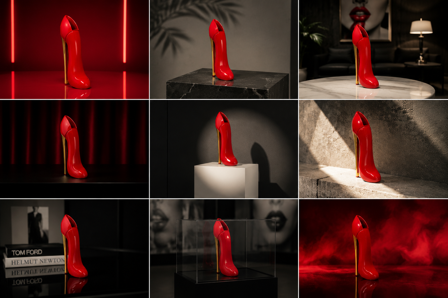 Sequenze Glam vaso scarpa rosso oro ambientazioni living – Tuttocasa Domodossola