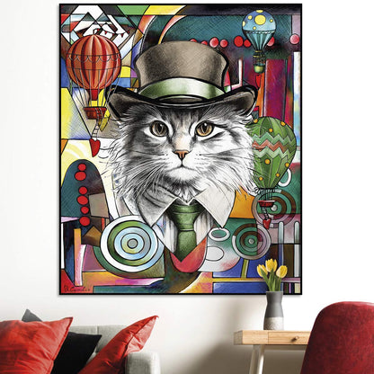 Quadro Egan Human Essence Gatto Independence 80x100 cm arte contemporanea - Tuttocasa Domodossola
