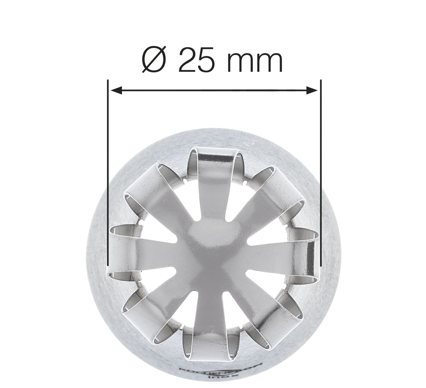 Bocchetta Nuvola Küchenprofi Bake 25 mm inox dettaglio testa sferica frontale | Tuttocasa Domodossola