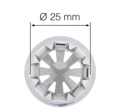 Bocchetta Nuvola Küchenprofi Bake 25 mm inox dettaglio testa sferica frontale | Tuttocasa Domodossola