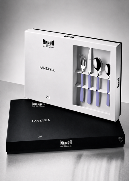 Mepra Fantasia Set Posate Lavanda dettaglio manico Tuttocasa Domodossola