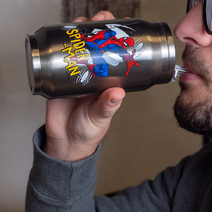 Egan Borraccia Termica Lattina Marvel Spider-Man in uso con cannuccia — Tuttocasa Domodossola