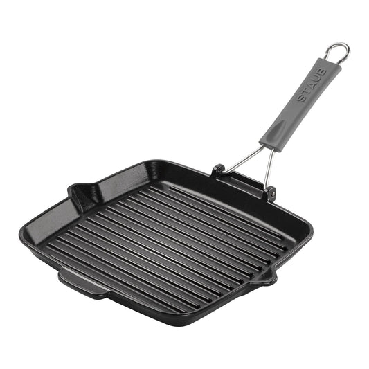 Staub bistecchiera quadrata 24 cm ghisa nera manico silicone aperto – Tuttocasa Domodossola