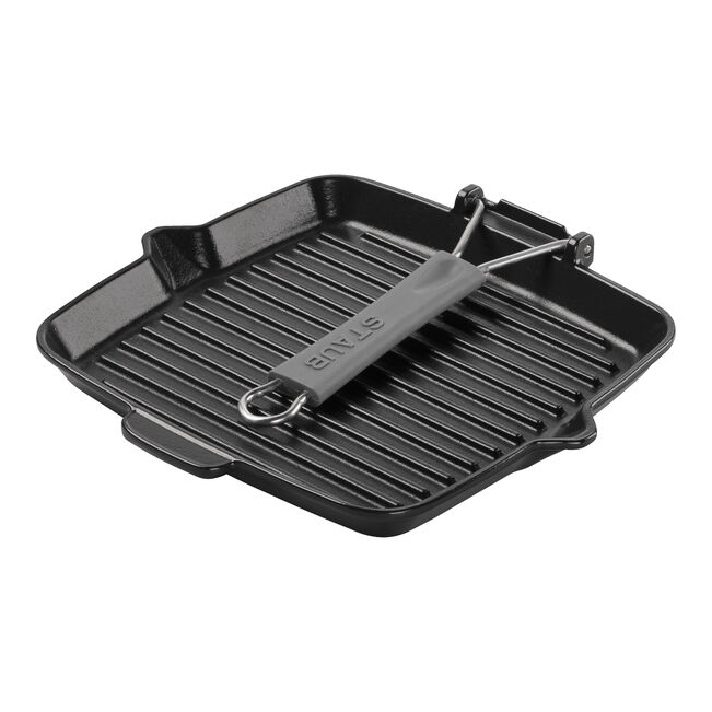 Staub bistecchiera quadrata 24 cm ghisa nera manico pieghevole ripiegato – Tuttocasa Domodossola