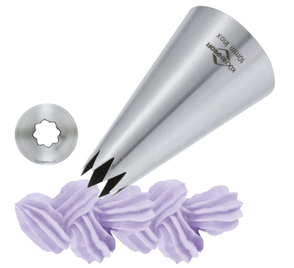 Küchenprofi Bake bocchetta stella 10 mm inox con decorazioni rosetta crema viola | Tuttocasa Domodossola