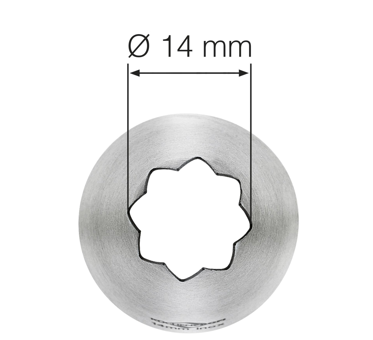 Beccuccio stella Küchenprofi Bake 14 mm inox dettaglio apertura frontale | Tuttocasa Domodossola