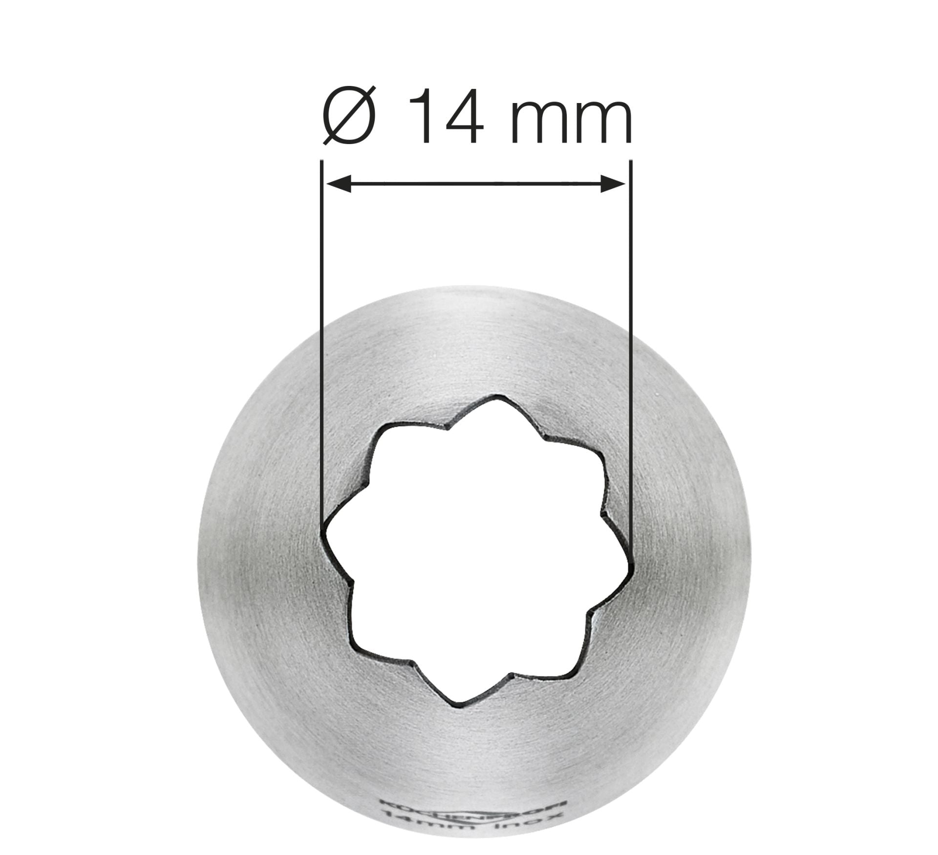 Beccuccio stella Küchenprofi Bake 14 mm inox dettaglio apertura frontale | Tuttocasa Domodossola