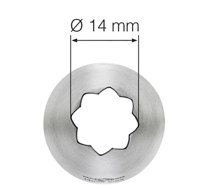 Beccuccio stella Küchenprofi Bake 14 mm inox dettaglio apertura frontale | Tuttocasa Domodossola