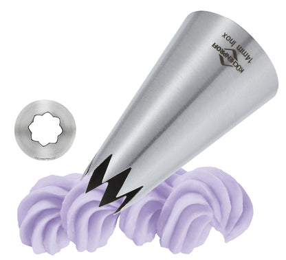 Küchenprofi Bake bocchetta stella 14 mm inox con ciuffi crema viola | Tuttocasa Domodossola