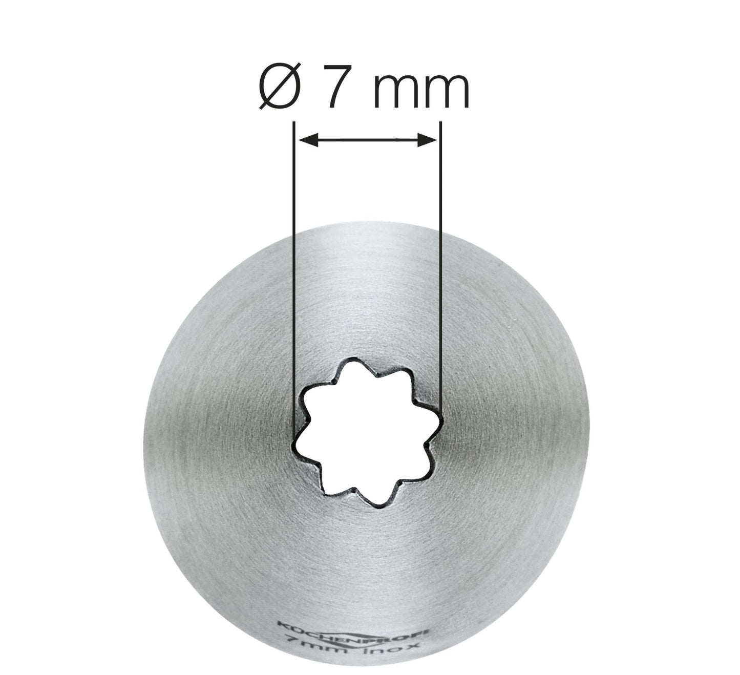 Beccuccio stella Küchenprofi Bake 7 mm inox dettaglio apertura frontale | Tuttocasa Domodossola
