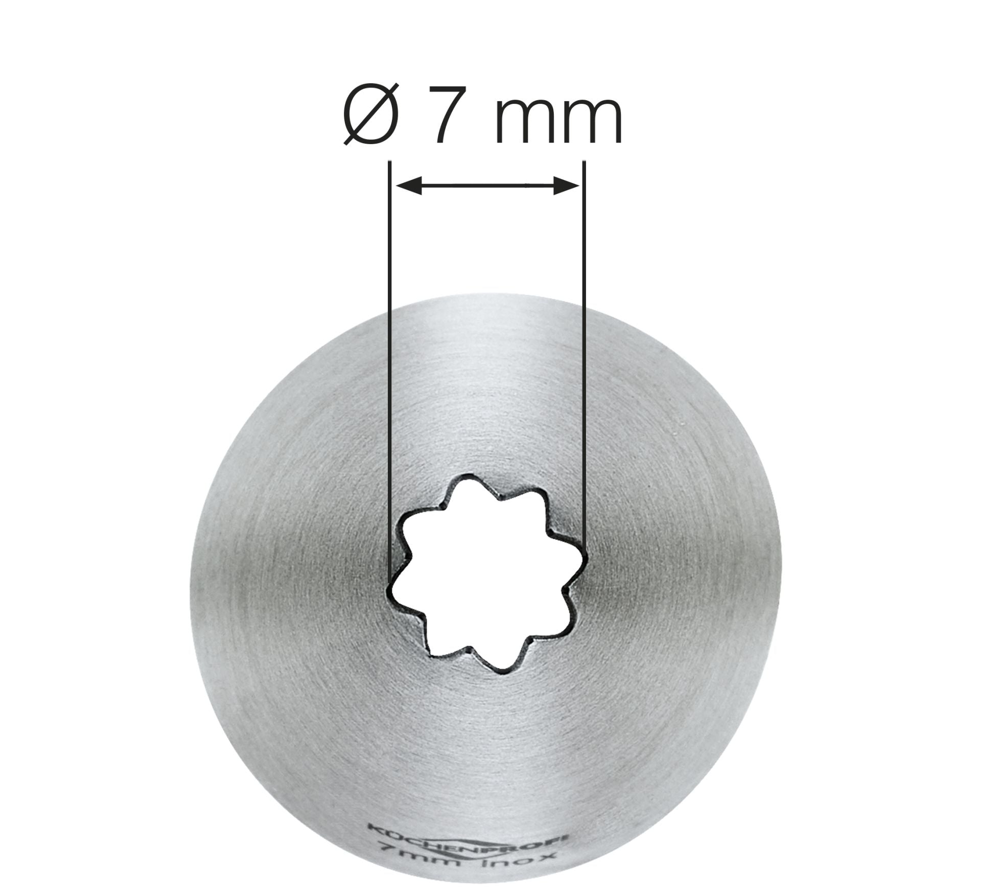 Beccuccio stella Küchenprofi Bake 7 mm inox dettaglio apertura frontale | Tuttocasa Domodossola