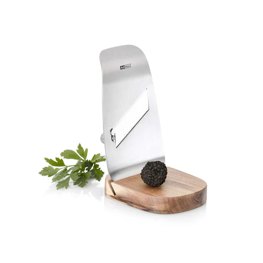 Tagliatartufi Ad Hoc Tufo inox con supporto legno acacia e tartufo nero | Tuttocasa Domodossola