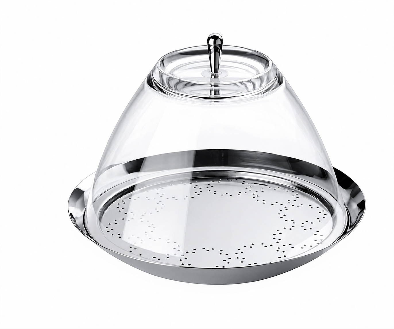 Mepra porta tartufi inox con campana trasparente aperta | Tuttocasa Domodossola