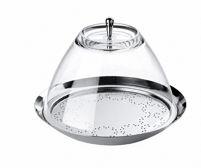 Mepra porta tartufi inox con campana trasparente aperta | Tuttocasa Domodossola