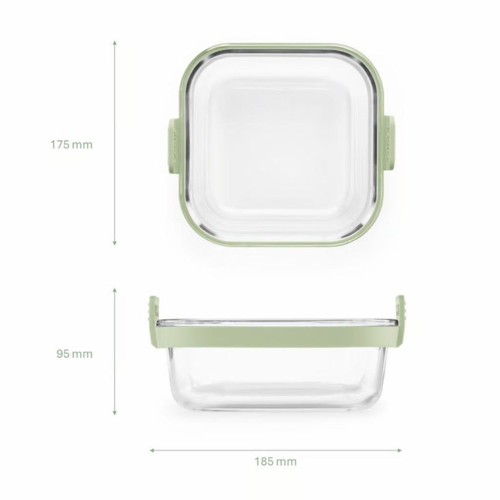 Lekuè Teglia Quadrata Vetro per Friggitrice ad Aria — dimensioni 185x175x95 mm — Tuttocasa Domodossola