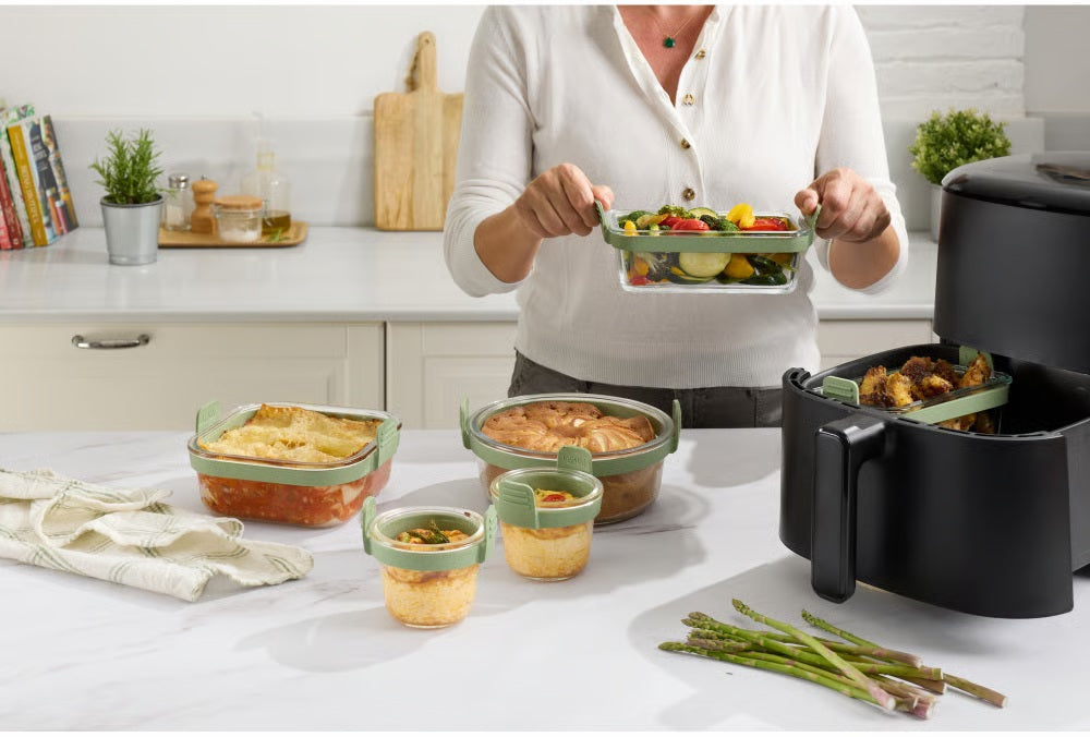 Lekuè Teglia Vetro per Friggitrice ad Aria con verdure — set completo in cucina — Tuttocasa Domodossola