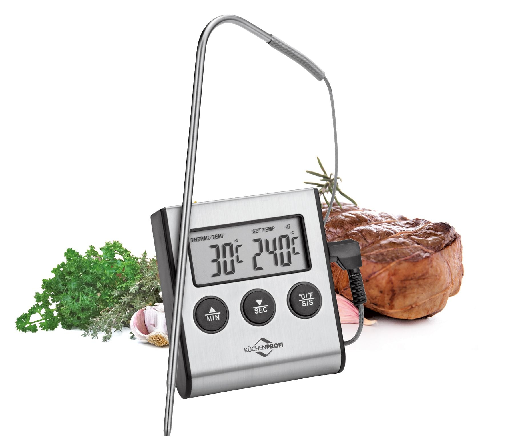 Küchenprofi Primus termometro da cucina digitale con timer e sonda inox | Tuttocasa Domodossola