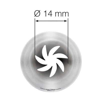 Beccuccio rosetta Küchenprofi Bake 14 mm inox dettaglio apertura a spirale frontale | Tuttocasa Domodossola