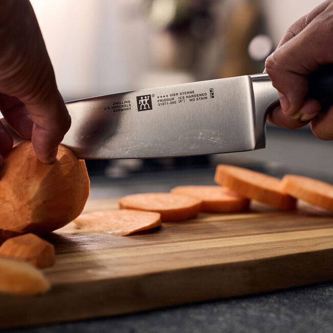 Zwilling Vier Sterne Coltello da Cuoco dettaglio lama FRIODUR ice hardened – Tuttocasa Domodossola